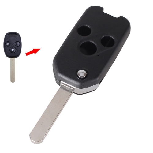 CS003022 Uncut Blade Folding Car Key Shell Flip Remote Car Key Case for Honda Accord 3 Buttons Car Key Cover