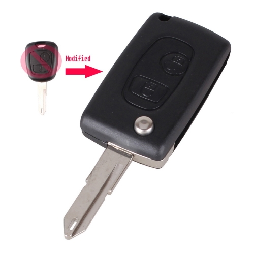 CS009003 Modified New Style 2 Buttons Folding Key Blank Remote Case Cover For Peugeot 206 306 406 Flip Key Shell