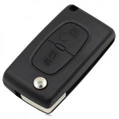 CS009008 Flip Folding 2 Button Remote Key Case Shell For PEUGEOT 307 308 107 207 407 408 With Groove CE0523