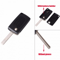 CS009022 2 Button Remote Flip Folding Key Shell Case Cover For Peugeot 207 307 3...
