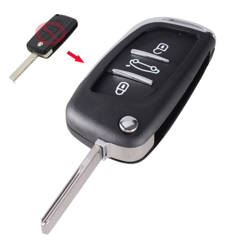 CS009026 3 Button Car Styling Key Cover Flip Key Shell For PEUGEOT 406 307 107 207 Partner CE0536 Modified