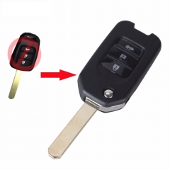 CS003024 Flip Folding Remote Key Shell Case Fob For Honda Fit Vezel XR-V Vezel CITY Odyssey 3 Buttons With Logo