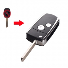 CS003014 Modified Flip Folding 2 Buttons Remote Black Flip Key Shell For Honda C...