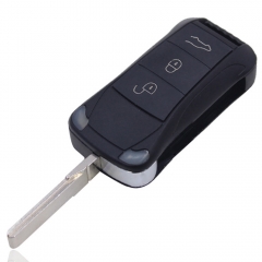 CS005002 Replacement Shell Remote Flip Folding Car Key Case Fob 3 Buttons For Porsche Cayenne Uncut