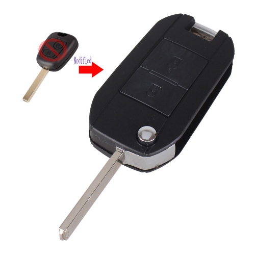 CS009023 2 Buttons Remote Key Shell Case Folding Flip For PEUGEOT 107 207 407 607