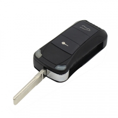 CS005001 2 Button Folding Remote Key Shell Fob for Porsche Cayenne GTS Uncut Blade