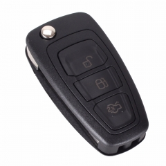 CS018014 3 Buttons Flip Folding Remote Key Shell For Ford Focus Fiesta 2013 Fob Case with HU101 Blade With Logo