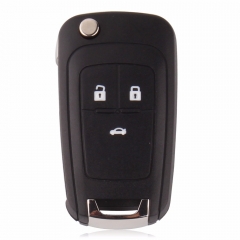 CS014004 Flip Folding Key Shell For Chevrolet Cruze Remote Key Case Keyless Fob 3 Button Uncut HU100 Blade + LOGO