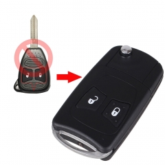 CS015004 2 Button Modified Flip Car Key Blank For Chrysler Aspen Dodge Jeep Commander Grand Cherokee Car Key Shell Remote Case