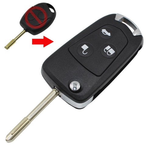CS018015 3 Buttons Remote Folding Key Flip Shell Case Uncut Blank For Ford Focus Mondeo With LOGO