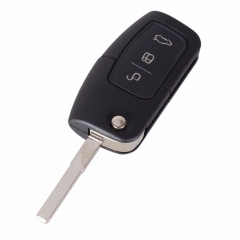 CS018013 3 Button Flip Folding Modified Uncut Car Blank Key Shell Remote Fob Cov...