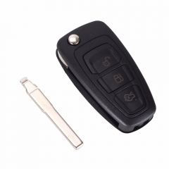 CS018014 3 Buttons Flip Folding Remote Key Shell For Ford Focus Fiesta 2013 Fob Case with HU101 Blade With Logo