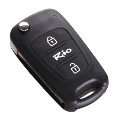 CS051002 Car Style 3 Buttons Car Replacement Flip Folding Key Shell Blank Remote Fob Case For Kia Rio