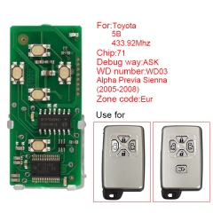 CN007075 Toyota smart card board 5 buttons 433.92MHZ number 271451-0780-Eur