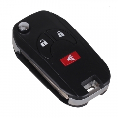 CS027010 3 Button Flip Folding Remote Key Shell Case For Nissan Maxima Sentra Versa 2+1 Button Panic