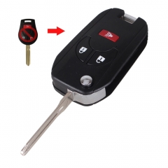 CS027010 3 Button Flip Folding Remote Key Shell Case For Nissan Maxima Sentra Versa 2+1 Button Panic