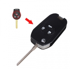 CS027012 Replacement Case Uncut Blank Flip Folding Remote Key Shell Cover For Nissan Sylphy 3 Buttons Switch Blade Fob