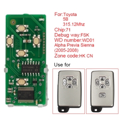 CN007073 Toyota smart card board 4 buttons 315.12MHZ number 271451-6221-HK-CN