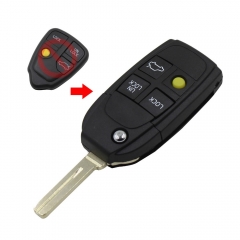 CS050004 4 Button Remote Case Flip Key Shell Fit For Refit VOLVO S40 V40 C70 S60...