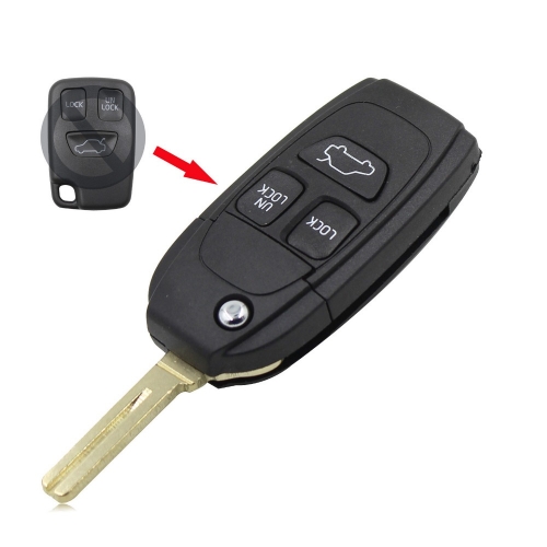 CS050003 4 Button Remote Case Flip Folding Key Shell Fit For Refit VOLVO V40 S60 S80 XC70