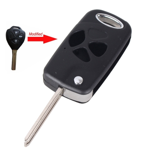 CS007055 For Toyota Camry Reiz Corolla Crown 3 Buttons Key Fob Cover Modified Folding Flip Remote Key Shell Case