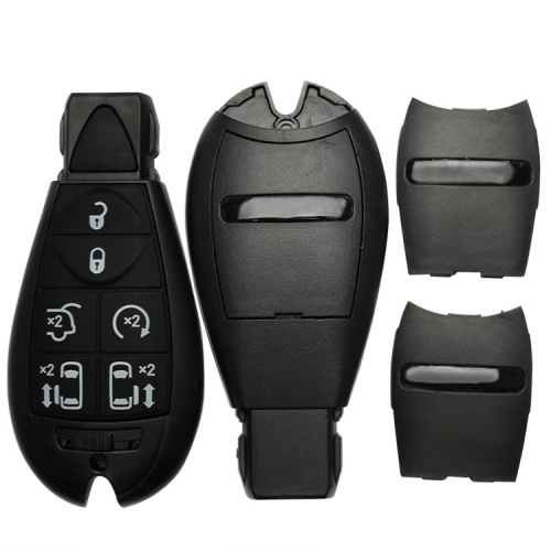 CS015037 6 Button Remote Case Smart Key Shell For Chrysler Dodge Jeep With Uncut Blade