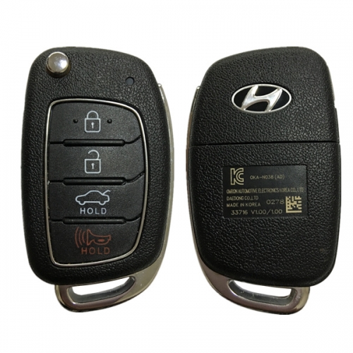 CN020053 2017 Hyundai Elantra Remote Flip Key 4B – 433Mhz – 95430-F2000 OKA-NO38(AD)
