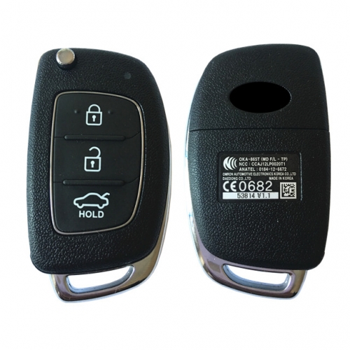 CN020077 Hyundai 3 Button Genuine Remote 433MHz - Elantra 2012- OKA – 865T (MD FL –TP)
