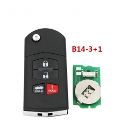 B14 3+1 KD900 URG200 Remote Control 3+1 Button M Key Style Universal Car Key Rem...