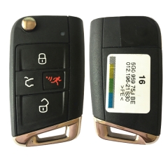 CN001086 For Vw Golf Polo Touran Etc 3+1 Button Flip Key Fob Remote 5g0 959 752 BE 315mzh Keyless GO