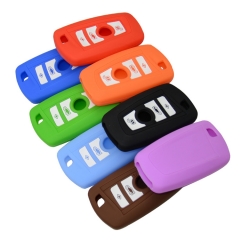 SCC006001 Silicone Car Key Cover Case For BMW 1 2 3 5 7 Series F10 F20 F30 335 328 535 650 Remote Key Shell 3 Buttons Car-Styling