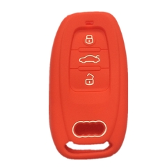 SCC008005 3 Buttons Silica Gel silicone Car Key Cover Case For Audi A4 A5 A6 A7 A8 Q5 ect. Smart Remote Car Key Case