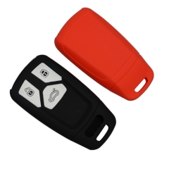 SCC008002 Car Accessaries Soft Silicone Key Cover FOB For Audi Q7 A4L Keless Remote 3 Buttons High Quality Silica Gel Skin Shell