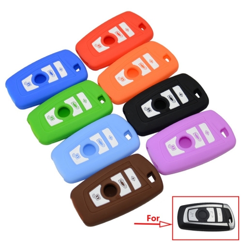 SCC006001 Silicone Car Key Cover Case For BMW 1 2 3 5 7 Series F10 F20 F30 335 328 535 650 Remote Key Shell 3 Buttons Car-Styling