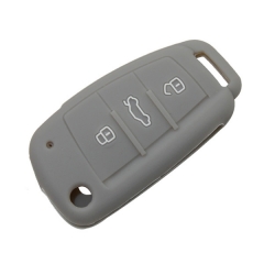 SCC008001 Silicone Car Key Fob Cover Case Skin 3 Buttons For Audi A1 A2 A3 A4 A5 A6 A7 TT Q3 Q5 Flip Folding Remote Protected