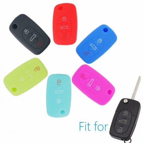 SCC008003 3 Buttons Silicone Car Key Cover For AUDI A2 A3 S3 A4 S4 A6 S6 RS6 A8 TT