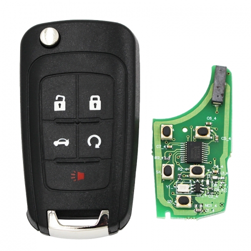 CN014008 5 Button Folding Flip Remote Key for Chevrolet Camaro Cruze Equinox Impala Spark Sonic Volt 433Mhz ID46 Chip