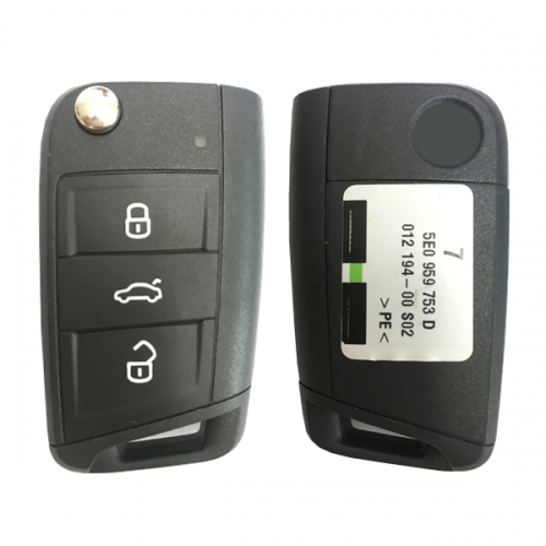 CN001091 3 Buttons 434 MHz MQB Type Flip Remote Key for Skoda Octavia 2012-2018 - 5E0 959 753 D