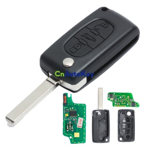 CN016001 For Citroen Flip Remote Key 3 Button ID46 433MHZ ASK