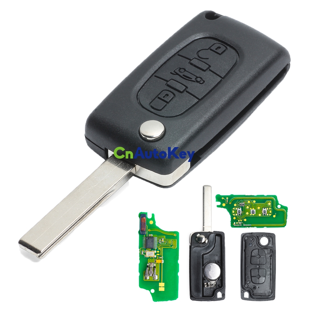 CN009002 for Peugeot 307 308 408 Remote Key 3 Button 433MHz CE0536 2011