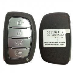 CN020135 For Hyundai Tucson 2018 Genuine Smart Remote Key 4 Buttons 433MHz HITAG...