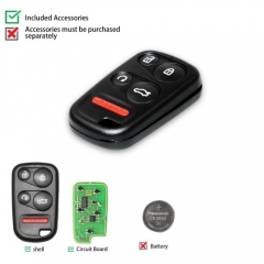 XKHO03EN Wire Remote Key Honda Separate 4 buttons with Remote Start & Trunk Button English 5pcs/lot
