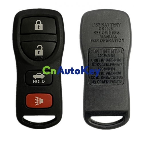 CN027071 For Nissan original 3+1 button remote key with 315mhz A2C81495000 CMIT ID 2012DJ4902 CCAE 12LP084AT4