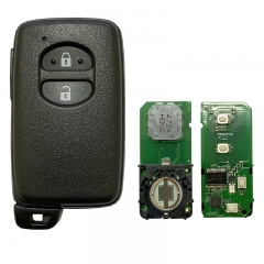 CN007195 2 Buttons Black 433MHz FSK F433 Board ID74-WD04 Smart Remote Key For To...