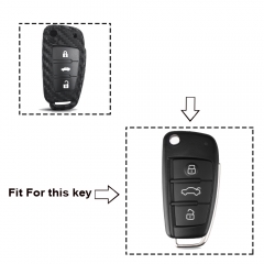 CS008018 Key Rings For Audi Sline A3 A5 Q3 Q5 A6 C5 C6 A4 B6 B7 B8 TT 80 S6 Protector Auto Key Cover Skin Silicone Car Key Case