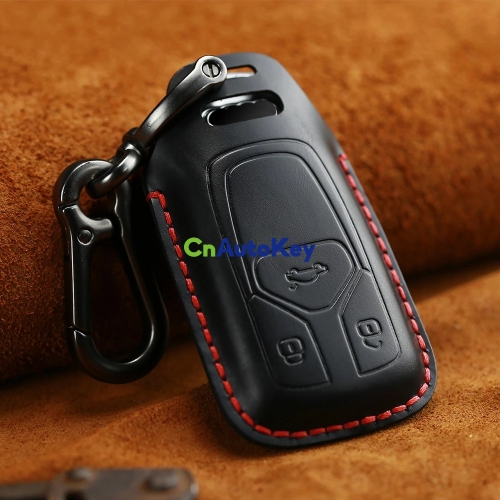 CS008021 For Old Audi B6 B7 B8 A4 A5 A6 A7 A8 Q5 Q7 R8 TT S5 S6 S7 S8 Key Bag Genuine Leather Remote Key Ring Smart Car Key Case