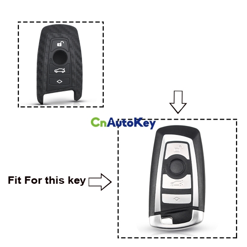 CS006034 Carbon Fiber Silicone Smart Key Cover Shell Case For Bmw New 1 3 4 5 6 7 Series F10 F20 F30 Car Accessories 4 Buttons