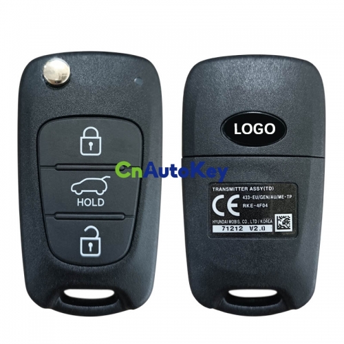 CN051148 Genuine Kia Cerato 2010+ Flip Remote, 3Buttons, RKE-4F04 PCF7936, 433MHz 95430-1M250