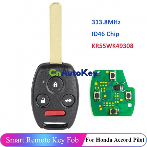 CN003135 Honda Pilot 4Button Remote Key KR55WK49308 313.8mhz PCF7941