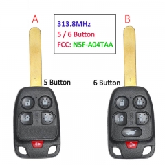 CN003140  Remote Key Fob 5 / 6 Button 313.8MHz ID46 for 2011 2012 2013 2014 Honda Odyssey, FCC: N5F-A04TAA